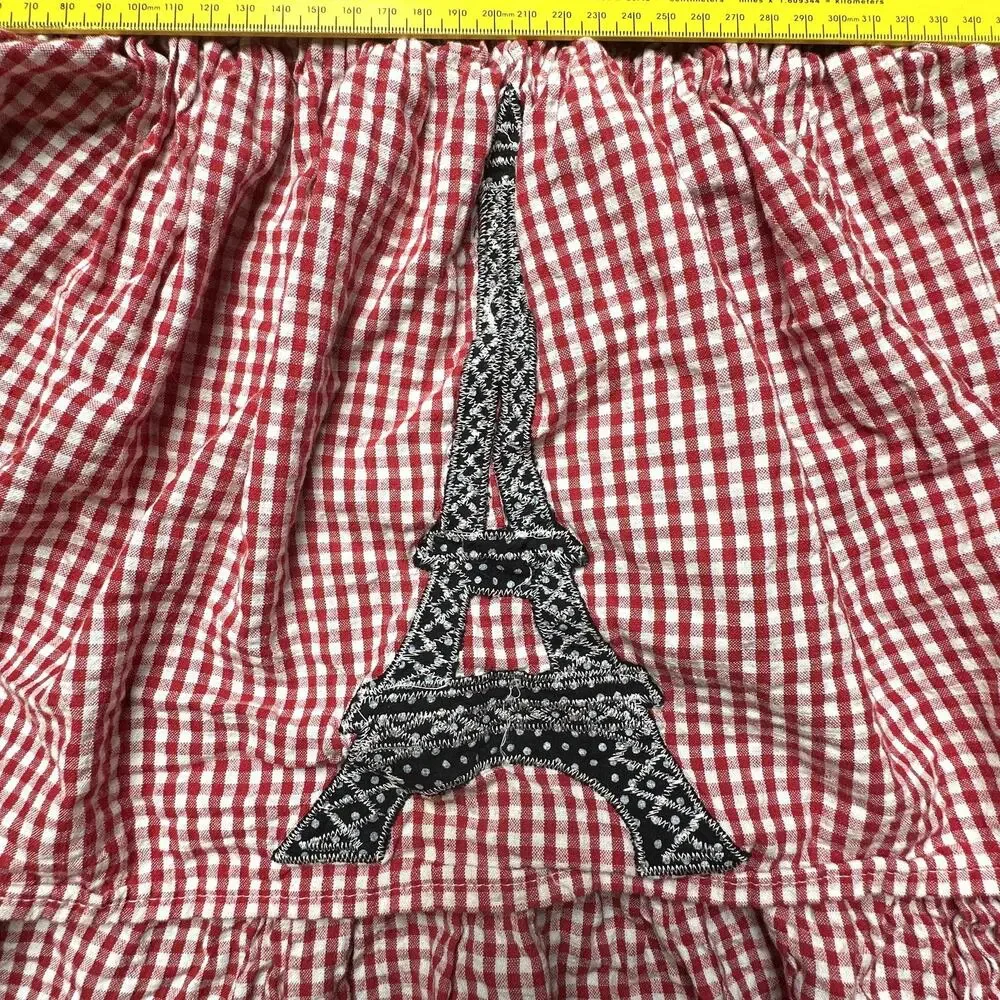 Sur La Table Apron Womens One Size Gingham Ruffle Paris Eiffel Tower Polka Dot
